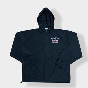 【champion】アノラックパーカー プルオーバー ジャケット ハーフジップ ウィンドウブレーカー ワンポイントロゴ プリント フーディー カレッジ フロリダ大学 FLORIDA COLLEGE XL ビッグシルエット ライトアウター 春物 us古着