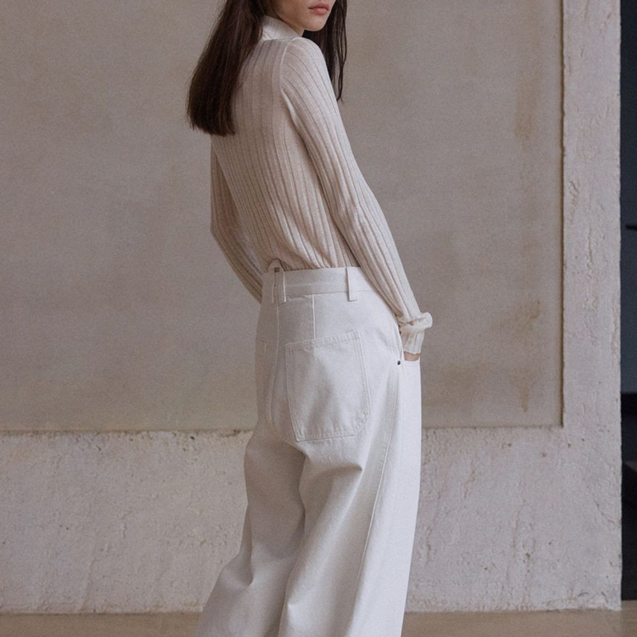 Rib Side Slit Tops T4078