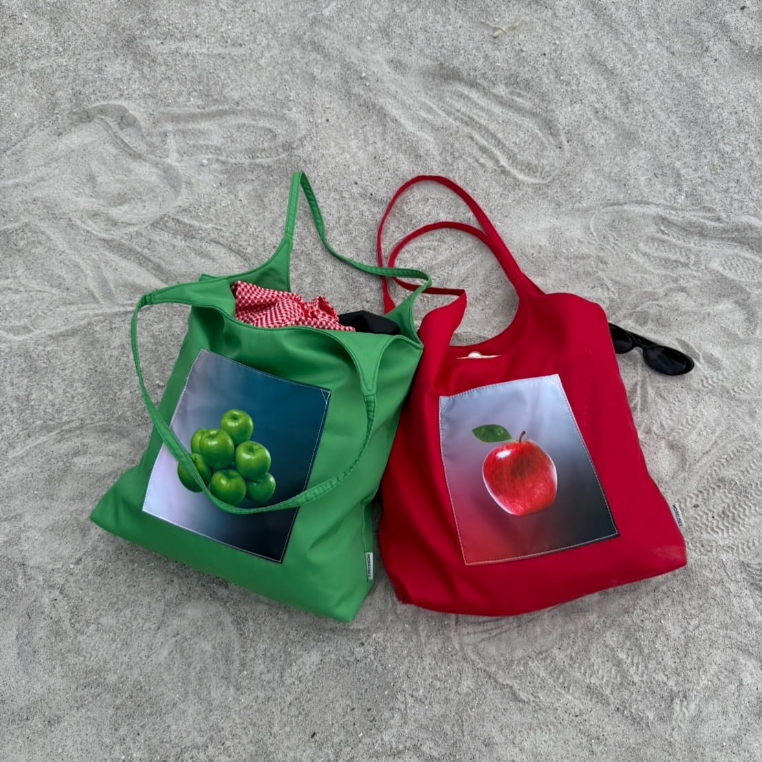 リンゴ柄トートバッグ_MS003