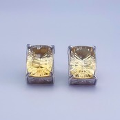Gemstone Earrings -Citrine / Silver-