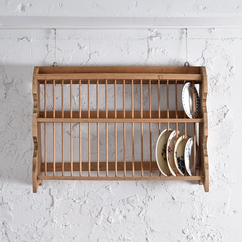 Pine Wall Dish Rack / パイン ウォール ディッシュ ラック / 2101-SLW-111566 | BANSE -  アンティーク・ヴィンテージ家具・雑貨・食器・オブジェ・フラワーベースの専門店 powered by BASE