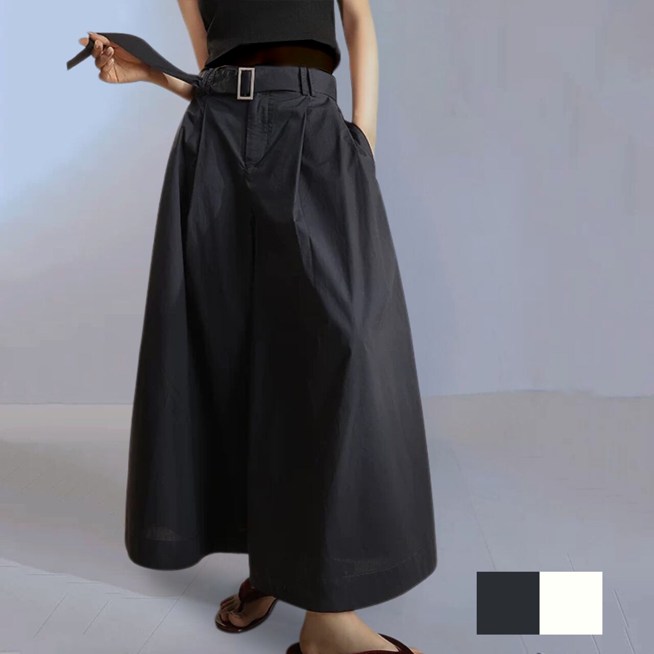 クロップドワイドパンツ【2col】 0419