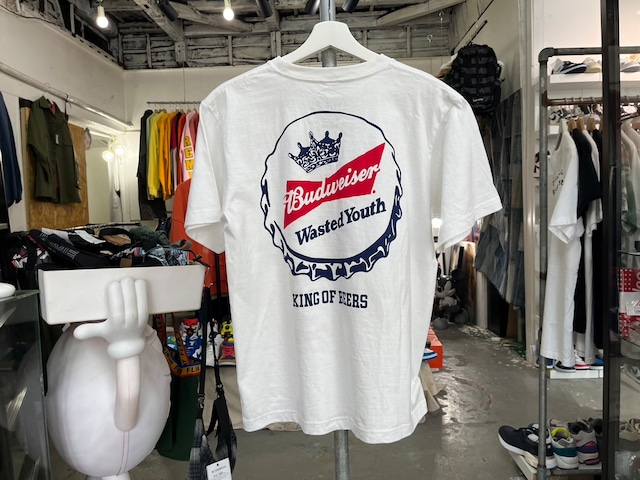 WASTED YOUTH × BUDWEIZER SS TEE WHITE MEDIUM 35089