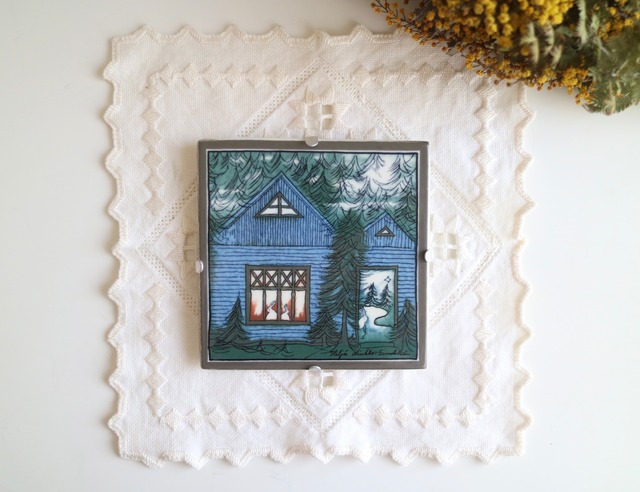 ARABIA / Helja ヘルヤ / Sininen onnentalo ウォールプレート No.6442