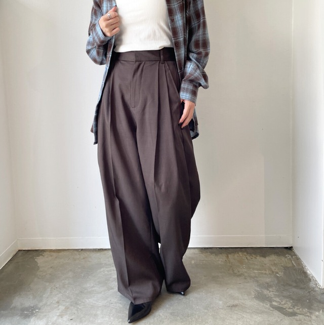 ナンバーミーTOKYO"TWILL TAC WIDE PANTS"BROWN