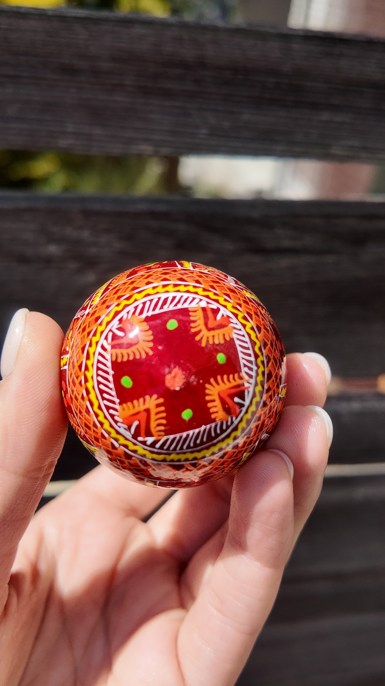 装飾用木製プィサンカ（イースターエッグ）with stand　コロミヤモデル - 7