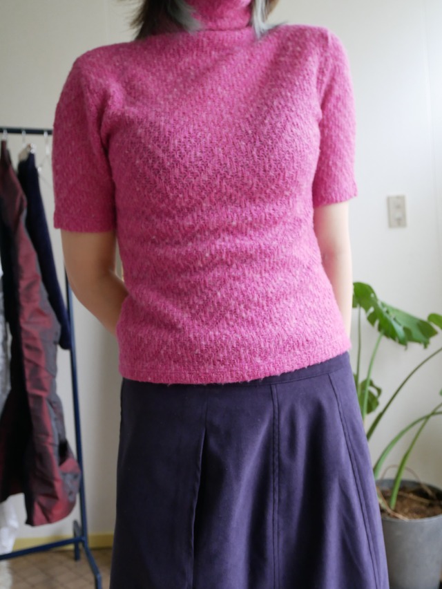 90s-00s USA Made Mohair Knit Short Sleeve Turtleneck