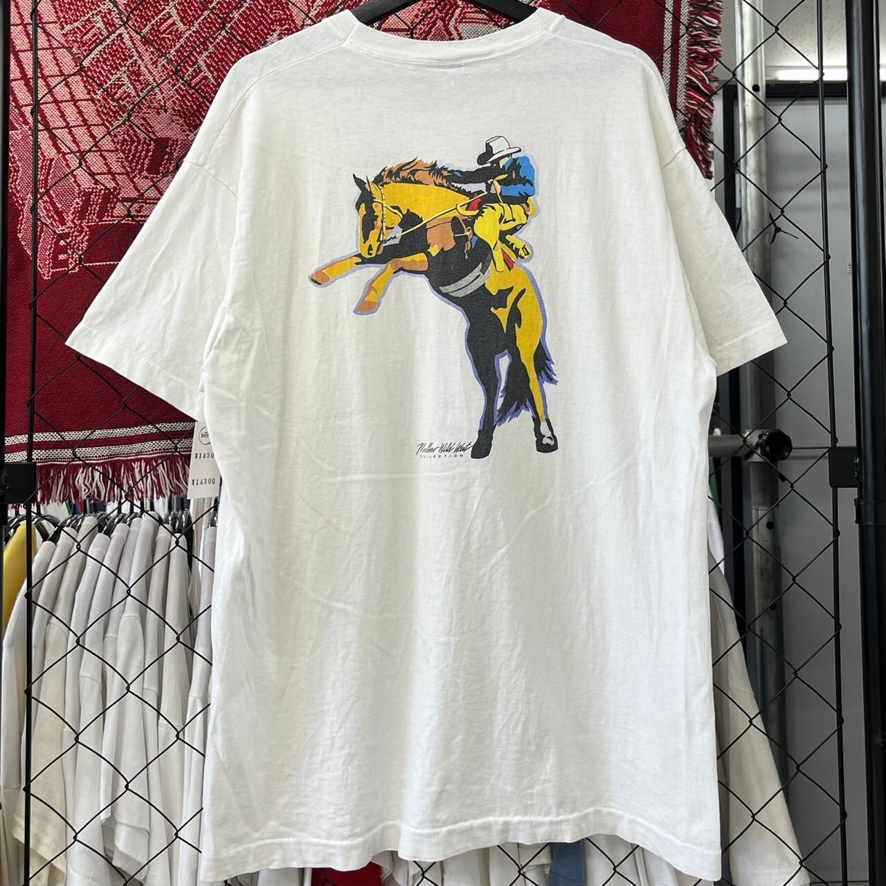 90s usa製 マルボロ 馬 ポケットtシャツ 半袖 バックプリント フルーツ