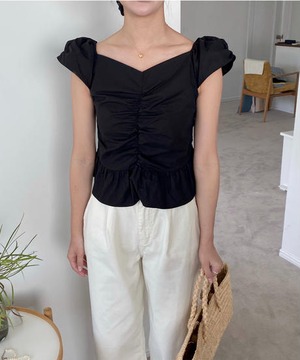 《即納商品》beginning blouse (white / blue / black)