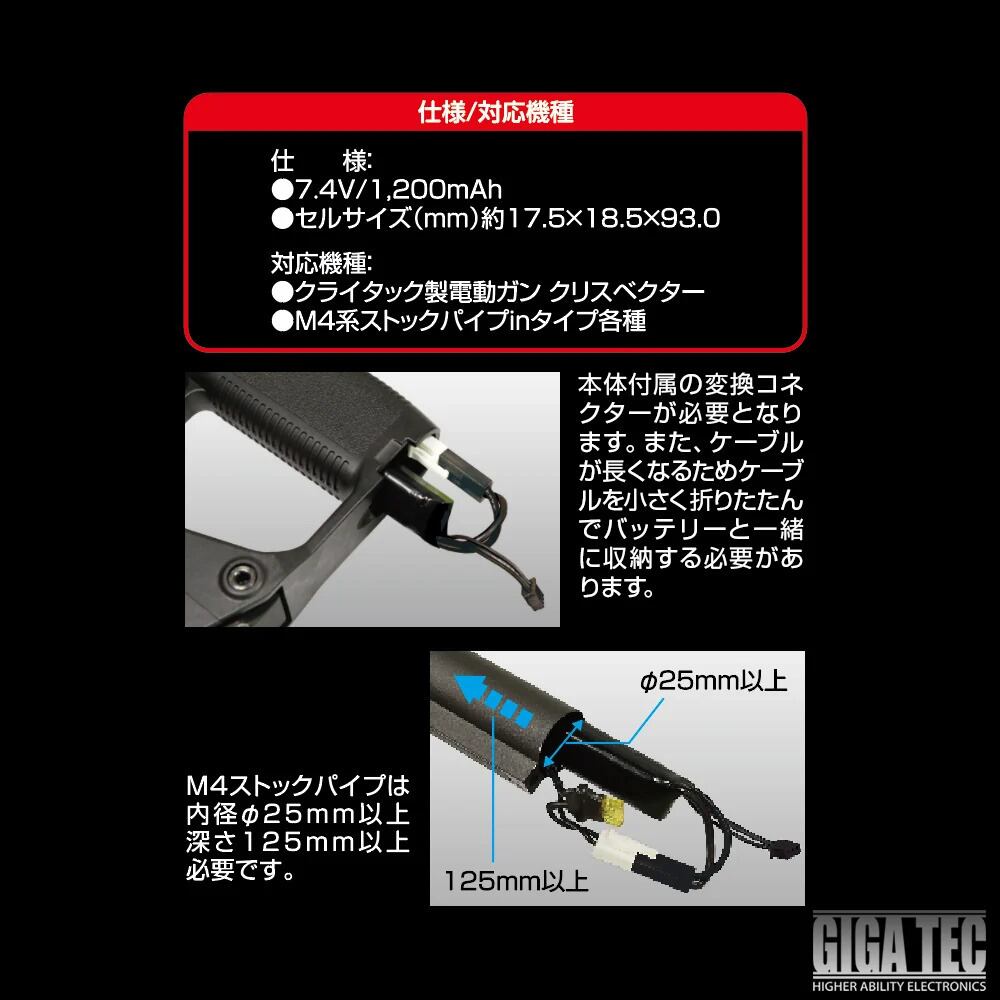 ＭＨ　STRAC TEG 中古　ストラック　マグ5本 リポバッテリー付属 GIGA TEC(ギガテック)EVOリポバッテリー 7.4V/1200mAh ストックパイプ