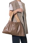 ZOZOTTE リメイク レザーショルダーバッグ/ブラウン×ベージュ