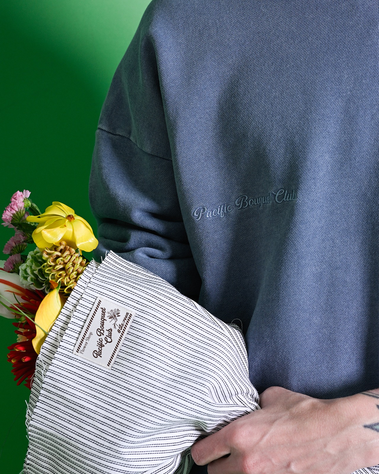 【#Re:room】FLOWER ICON WASHED TRAINER［REC878］