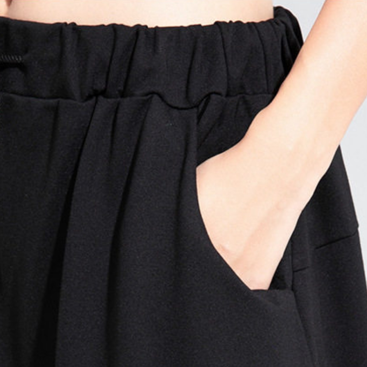 Drop crotch design slim fit wide crotch pants (ME176)