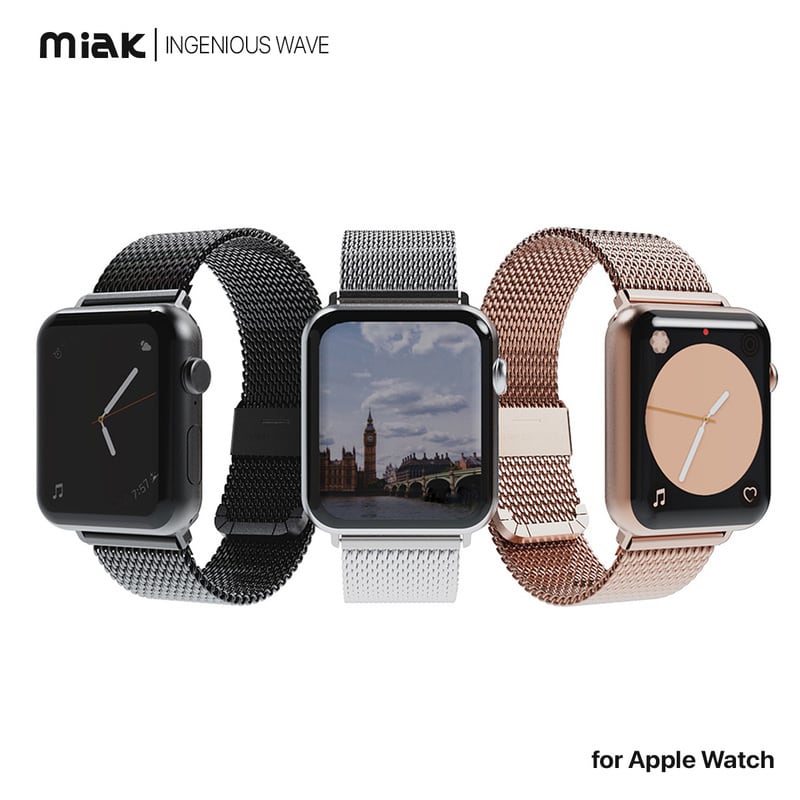 国内正規品 miak ミアック CLIP MESH BAND for Apple Watch 頑強で ...