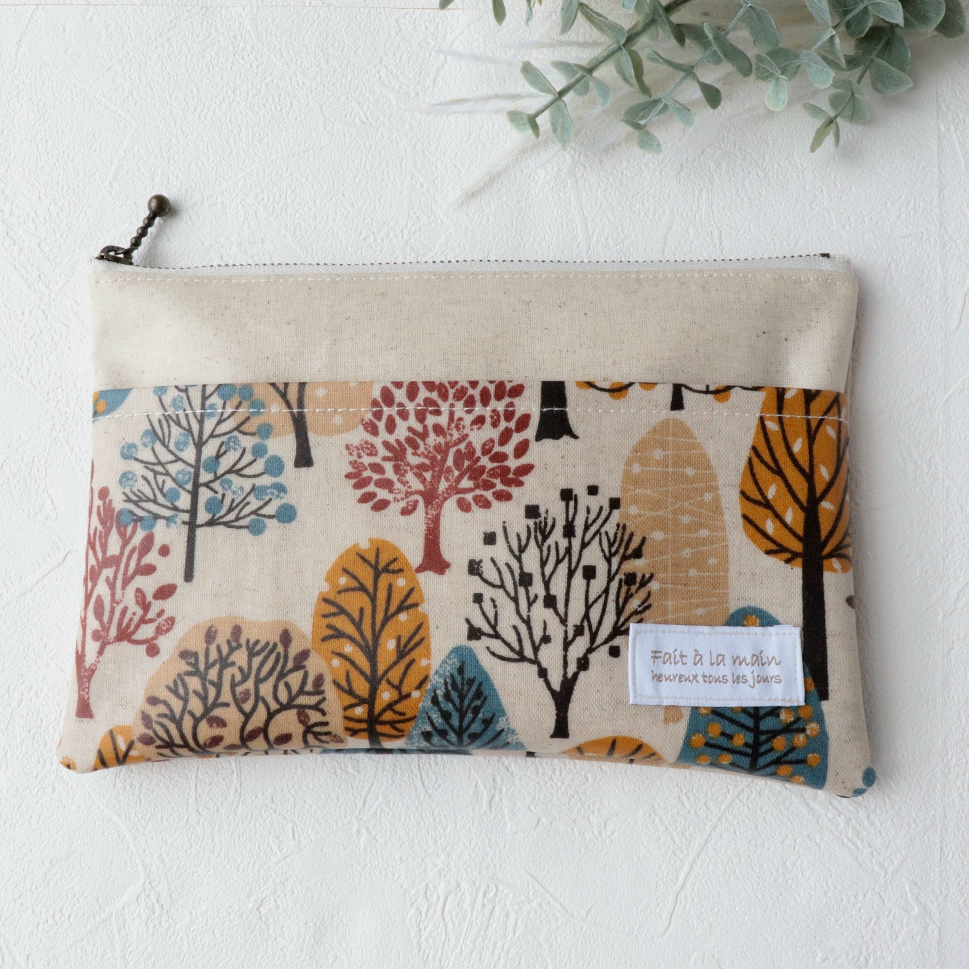 ラミネートポーチ 北欧の森 小物入れ コスメポーチ 通帳ケース  