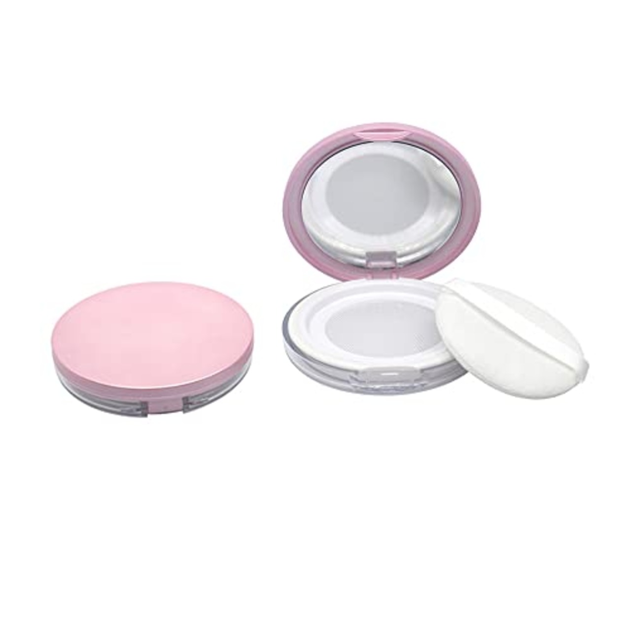 Itisyou コスメ ケース パウダーケース メイク容器 メイク 小分け 持ち運び スポンジパフ コスメ用詰替え容器 メイクスポンジケース パウダー容器 (シルバー)