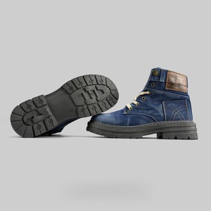 Denim Work Lace-Up Boots / デニム ワーク レースアップ ブーツ