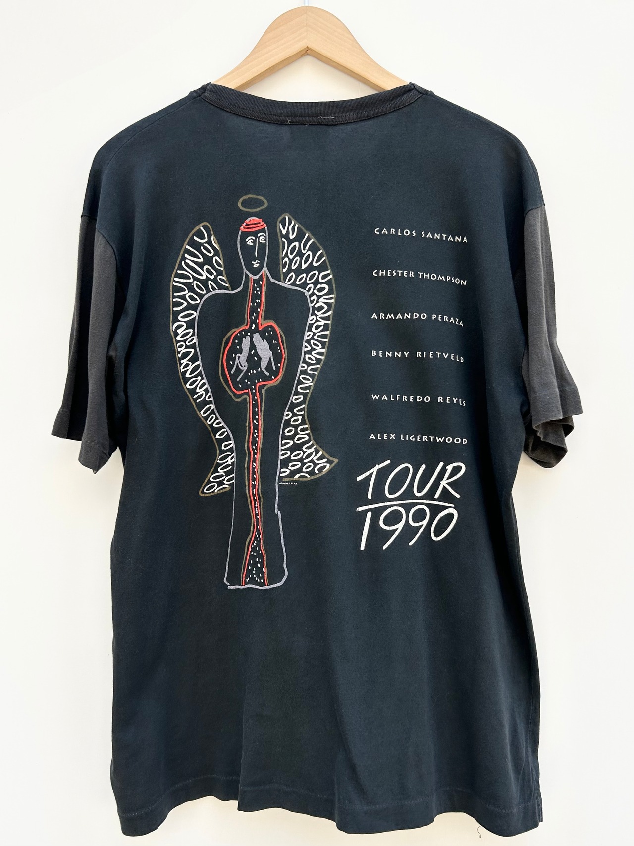 90s SANTANA "Two Tone Sleeve" TOUR Tee Size L程
