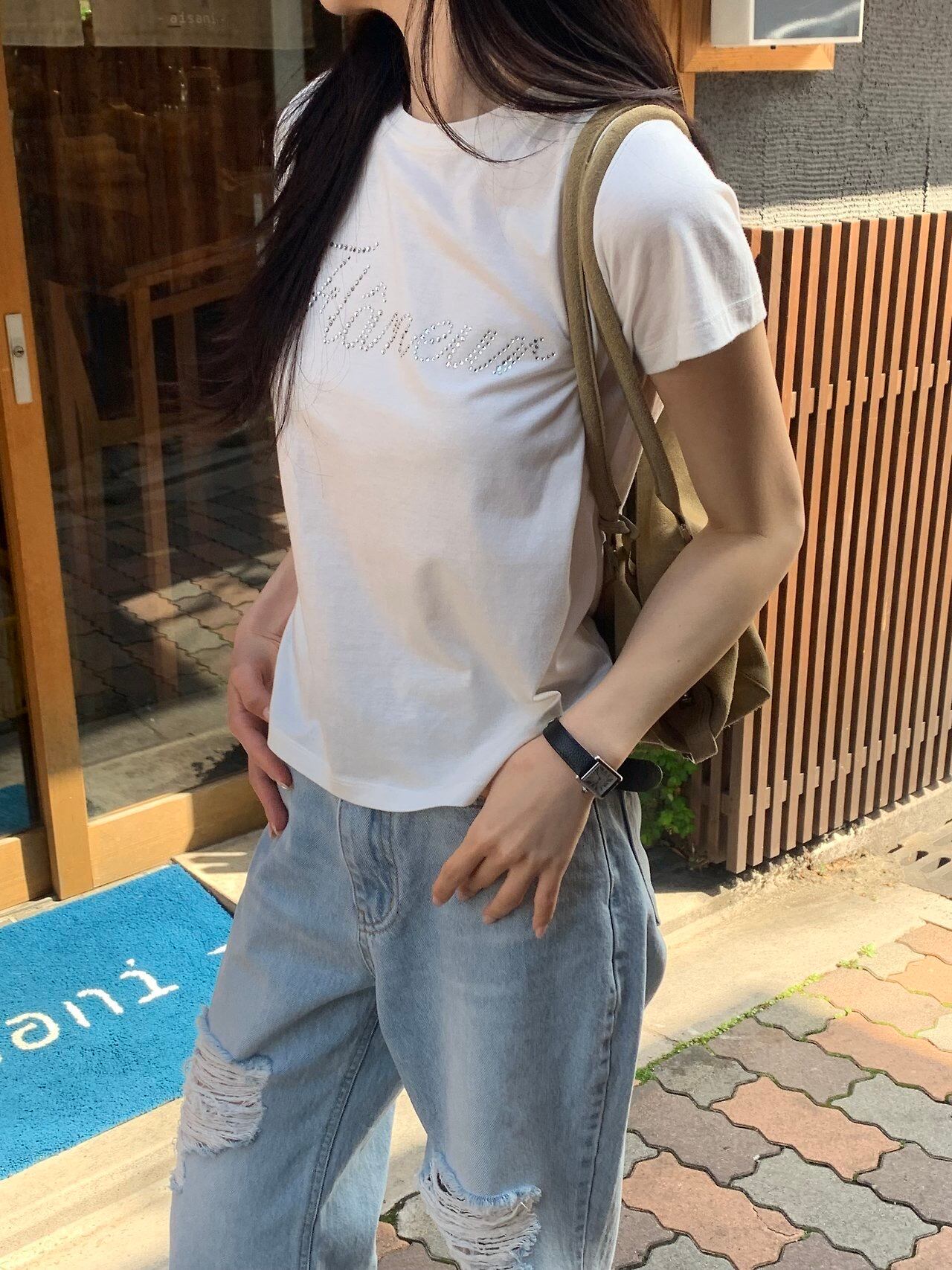 (予約) verveine / Fleur bijou short sleeve t-shirt