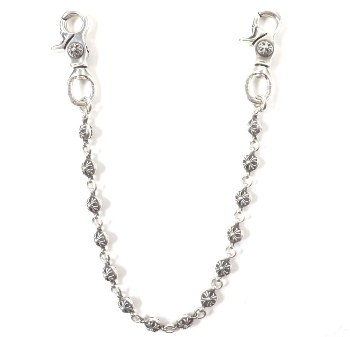 CHROME HEARTS クロムハーツ 2クリップクロスボール SV925 ショート ウォレットチェーン シルバー #2