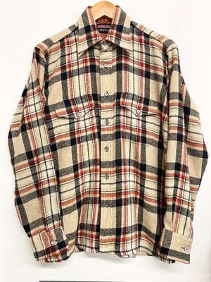 70sNorthTrail Acrylic Flannel Check Shirt/L