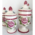 ストラスブール 花柄キャニスター　ゴブレット型　大小セット　在庫1セット　12otat20