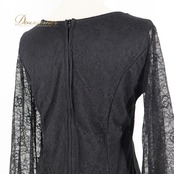 フラメンコ 衣装 トップス ブラウス 黒 レース レイリーナ Leirena 長袖 ダンス パーティ 発表会 透け感 ブラック系 レーストップス フラメンコブラウス ダンスウェア フォーマル シンプル Mサイズ 女性用 衣装 おしゃれ