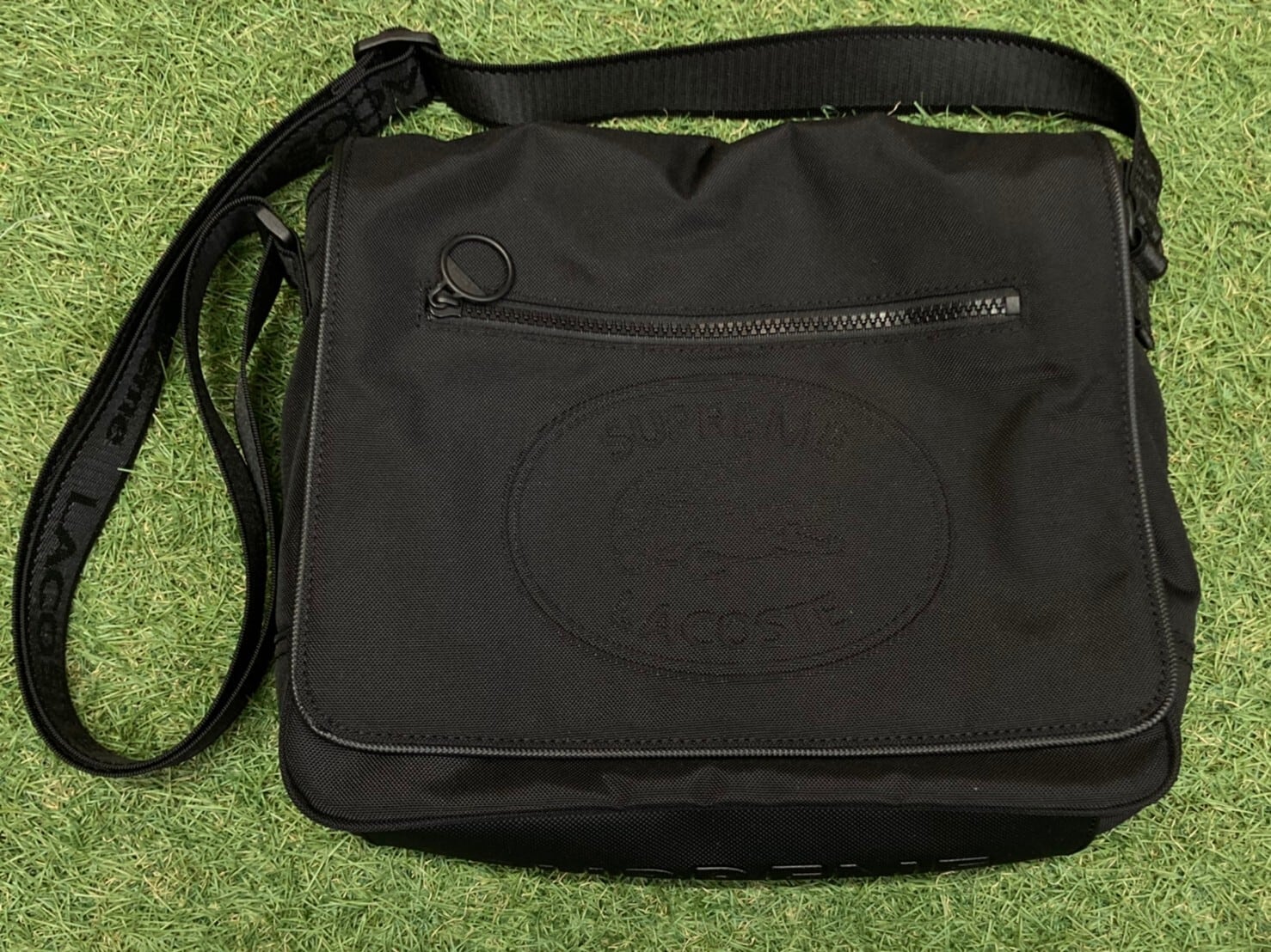 Supreme × LACOSTE SMALL MESSENGER BAG BLACK 80KB3043 | BRAND  