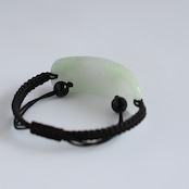 MeiNuオリジナルカジュアルに！ シルク蝋引き カマボコ翡翠ブレスレット A貨翡翠 jd_br1027