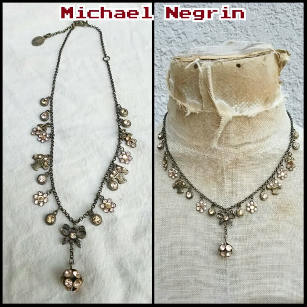 美品/ミハエルネグリンMichal Negrin/スワロフスキー/ネックレス 