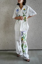lace open collar shirt pansy echinacea