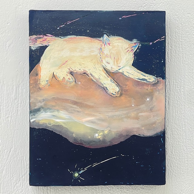 佐竹真紀子｜「星と飛ぶ夢」（にがつのねこといぬ展2026）