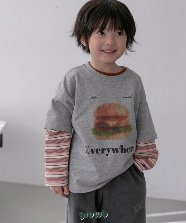 《送料無料》予約:ハンバーガーT半袖【growb】※ジュニアサイズ