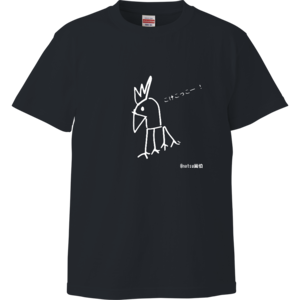 『にわとり』Tシャツ@natsu画伯/ネイビー