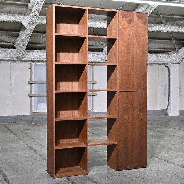 アクタス 24万「TSUNAGI/ツナギ」ユニットシェルフ ウォールナット材 システム収納棚 オープン 連結 リビング ダイニング 書斎 ACTUS