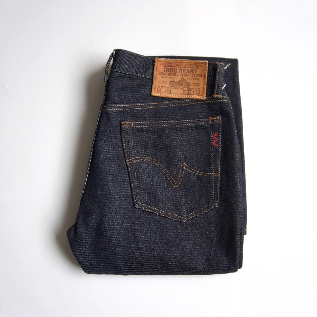 IRON HEART 21oz ブーツカットデニム Lot 461 美品/濃紺】IRON HEART【LOT 461 21oz EXTRA HEAVY DENIM】32×34