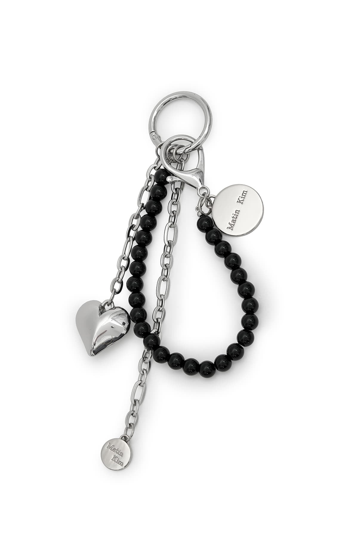 Matin Kim] MATIN HEART CHARM KEYRING IN BLACK 正規品 韓国ブランド