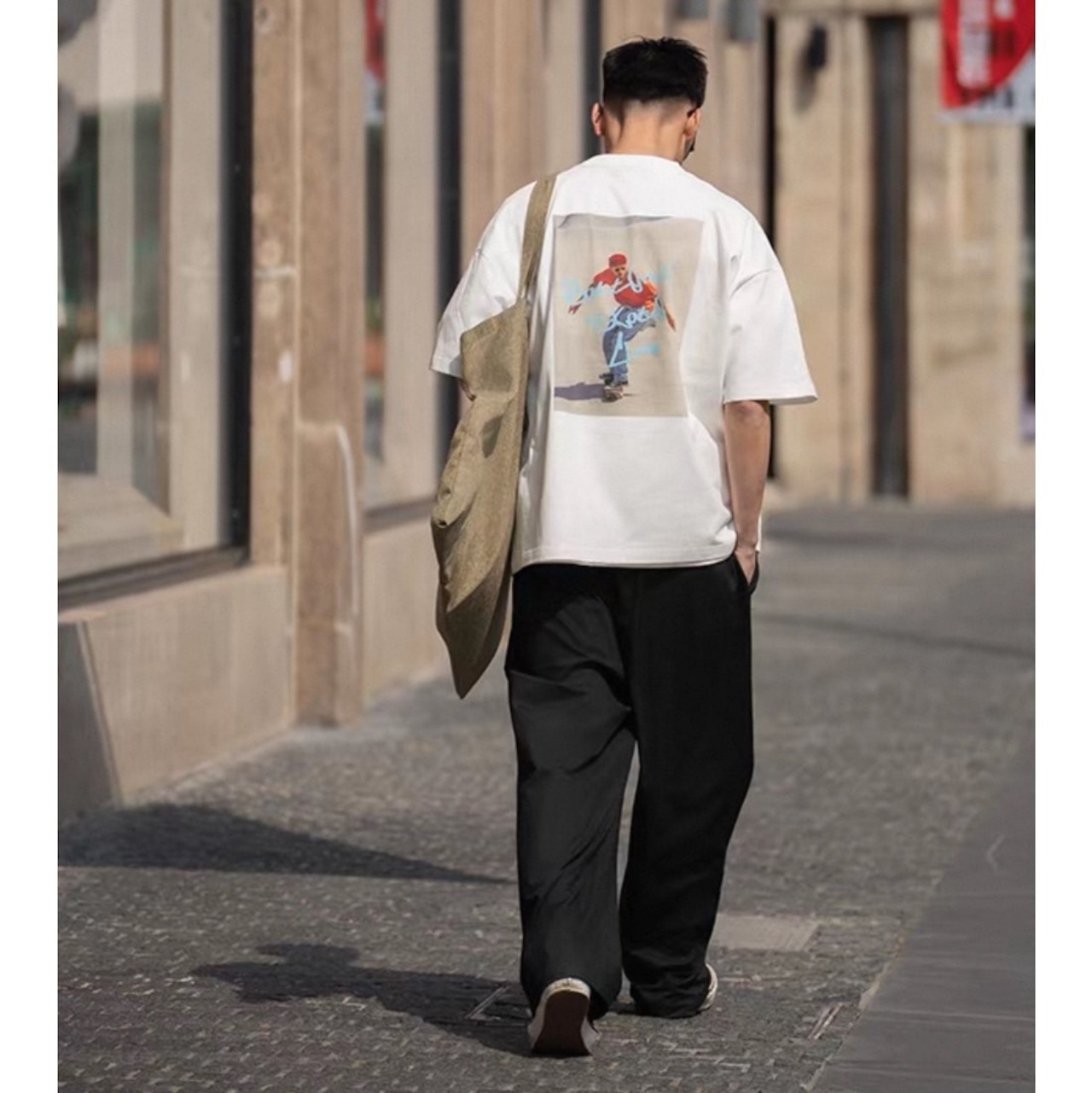 Skater back photo print tee 1466 - 6