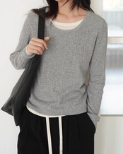 Fake layered rib Knit　T20237