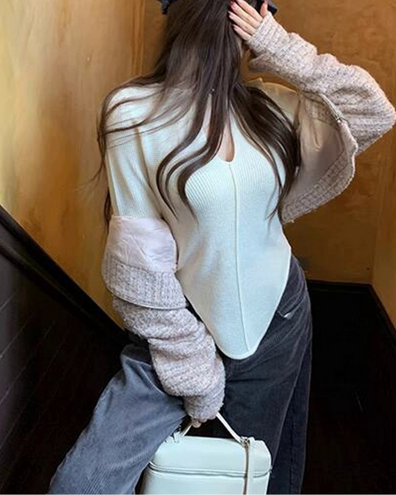 Vネックセーターニットトップス 3color  A0237 - 8