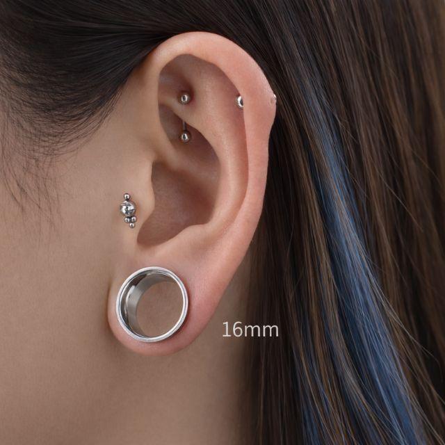 ボディピアス 20mm ステンレスピアス リデュースドフレア ダブルフレア