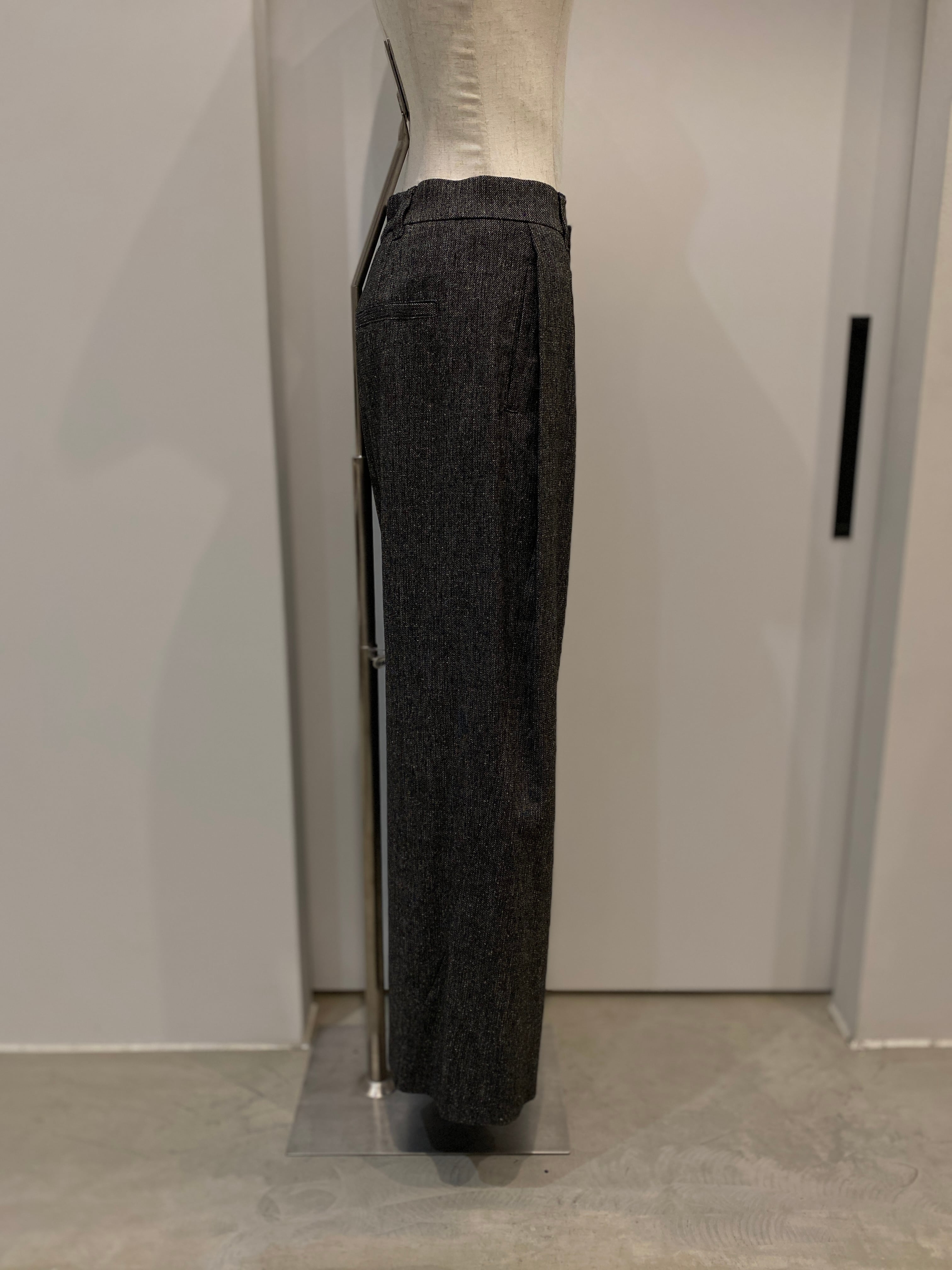 【PASSIONE】セットアップ可　杢ツイード調ツイルタックパンツ　536640