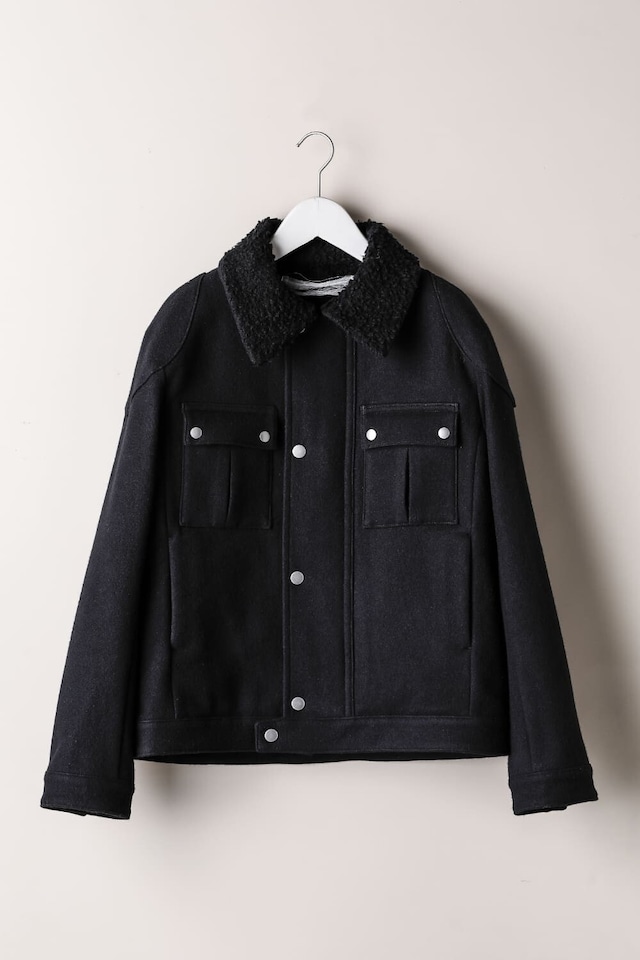 individual sentiments // PILOT STYLE JAKET _ black & black boa