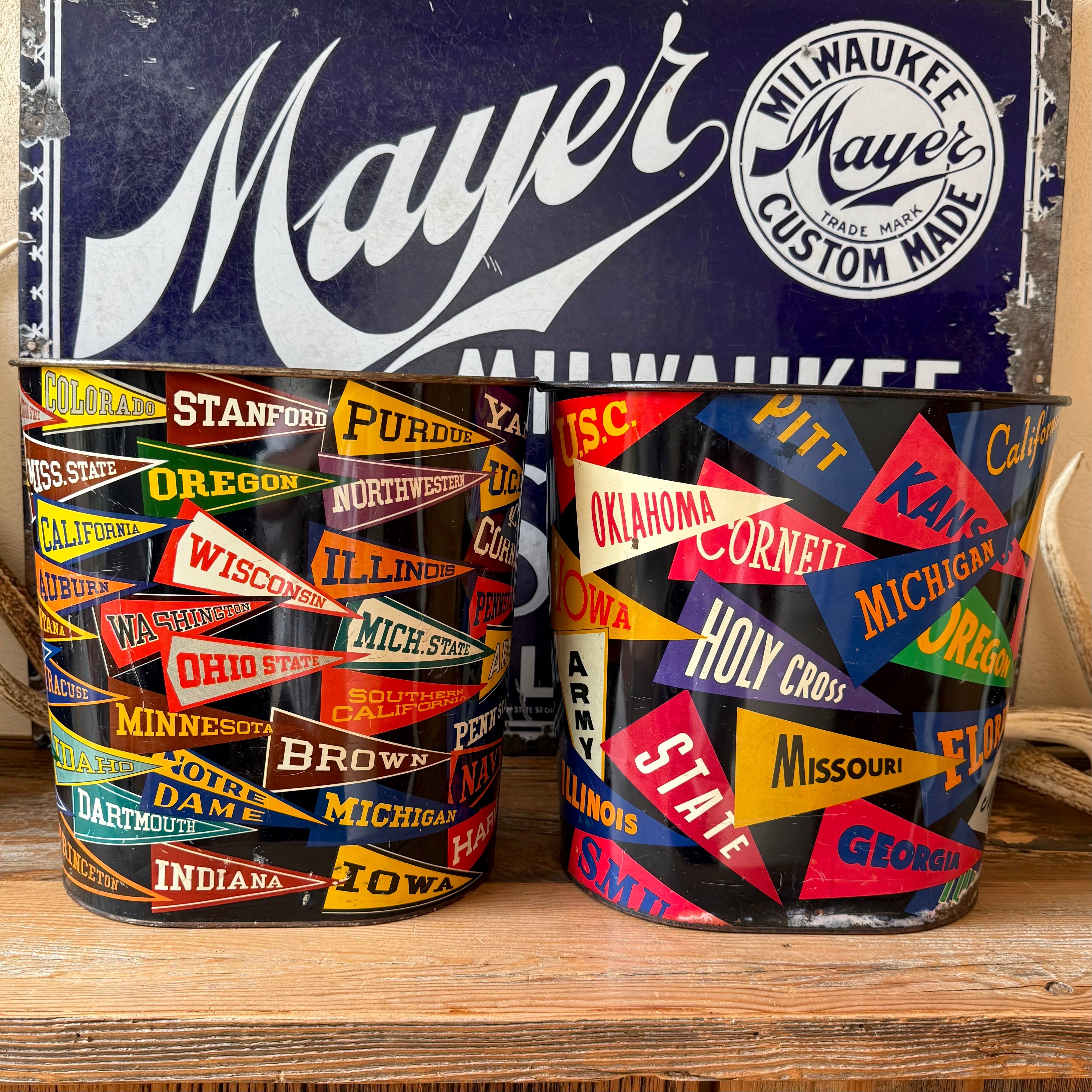 Vintage Pennant Trash Can ペナント ビンテージ University