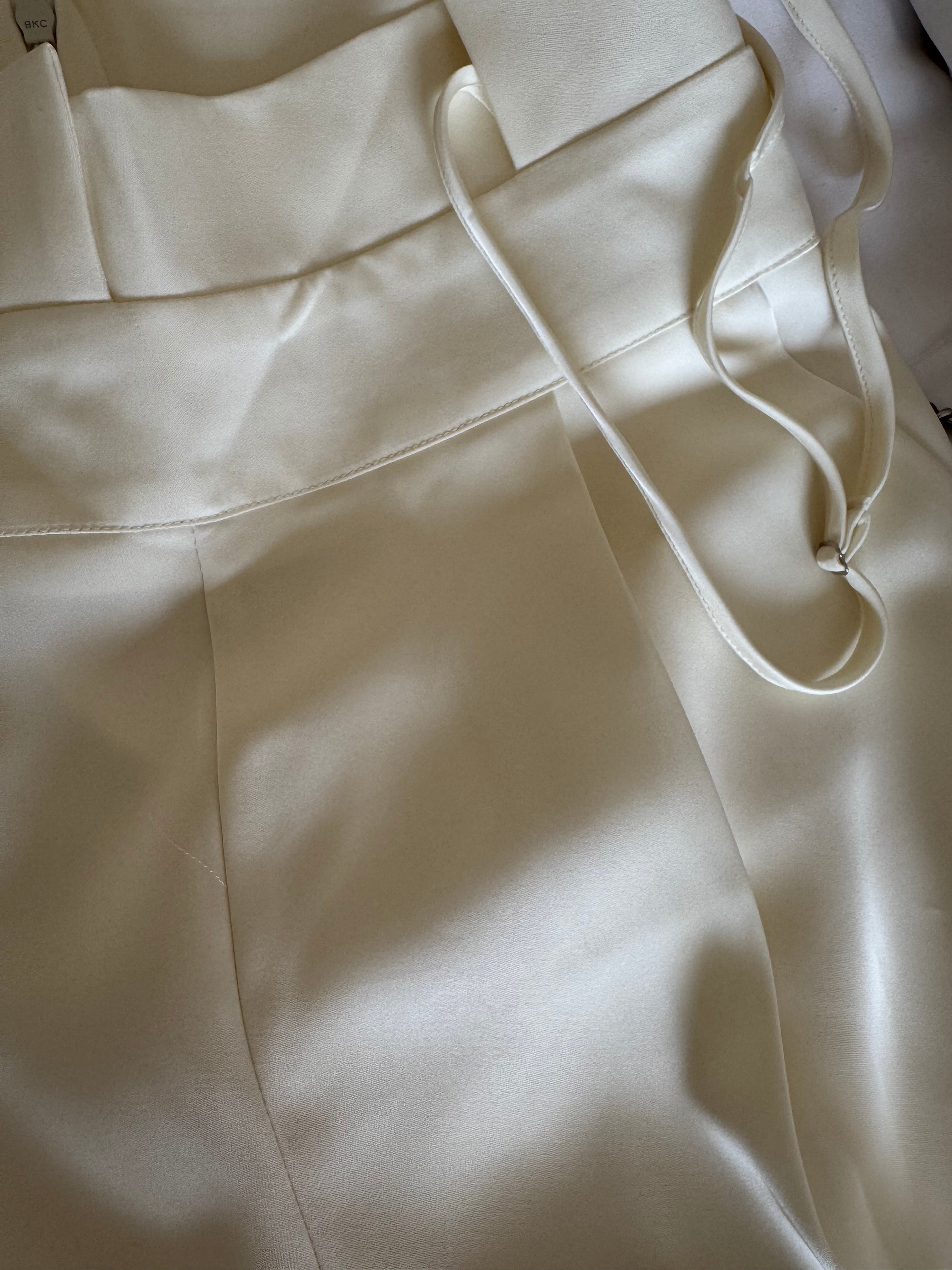 Satin salopette / ivory （即納商品） | moripon.