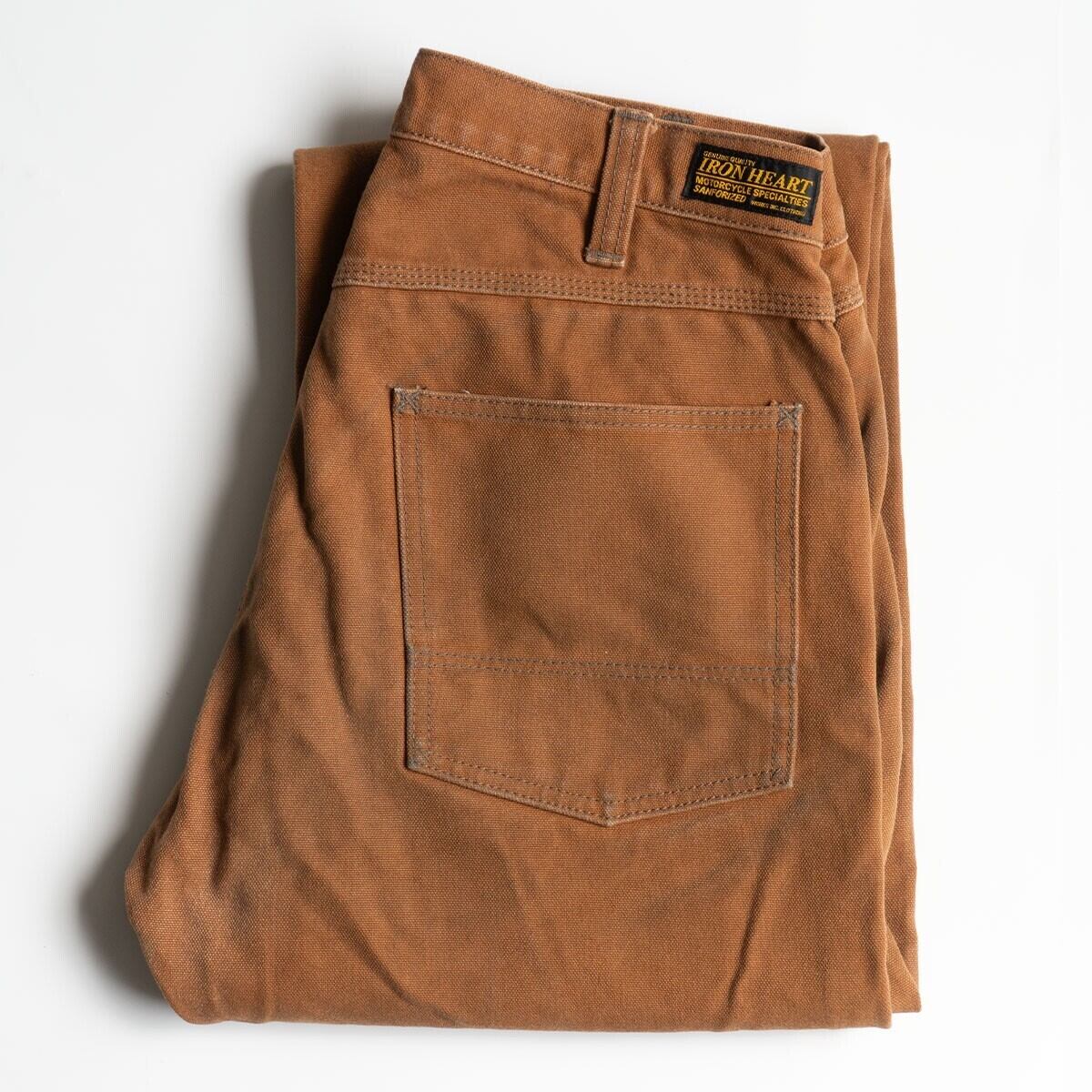 アイアンハート 801 ヘビーダックダブルニーロガージーンズ ブラウン