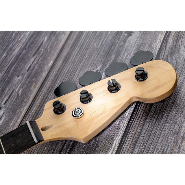 Musiclily 4連 オープンギアスタイルの ベース用ペグ、ブラック