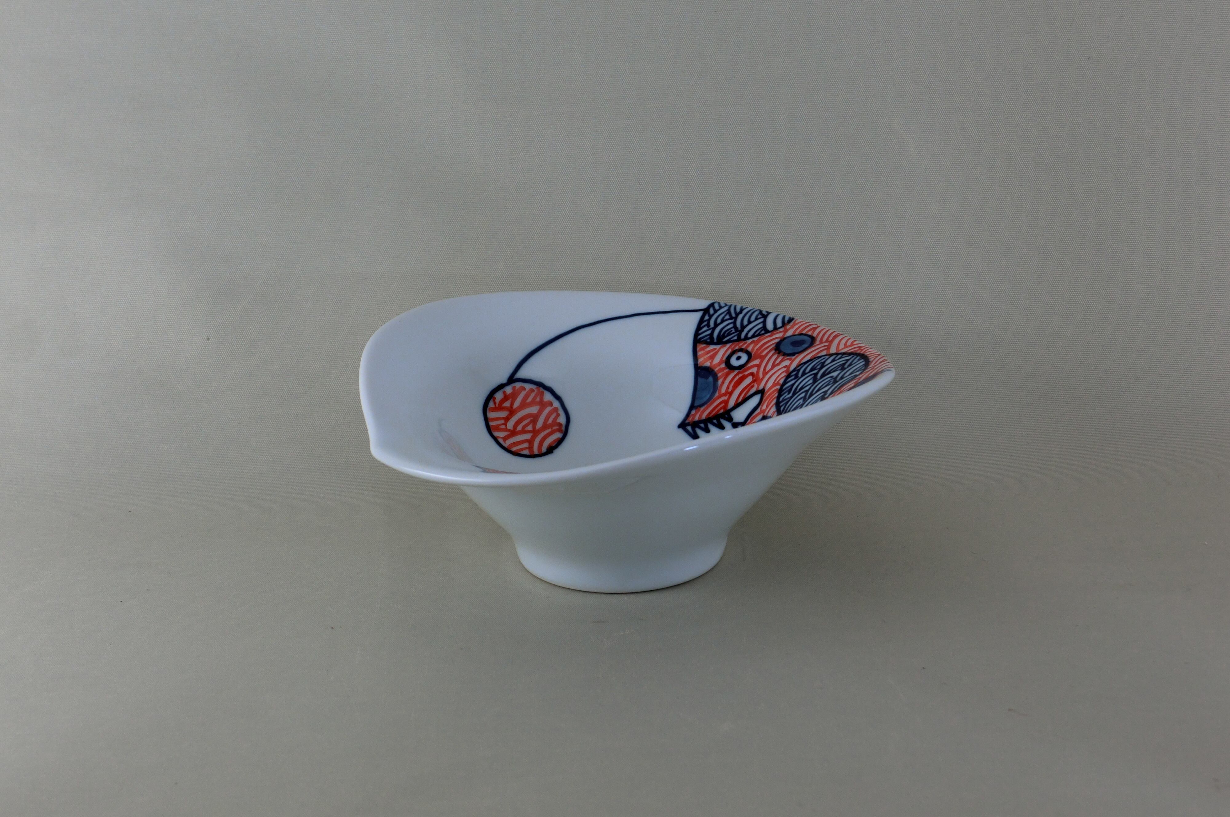 変魚シリーズ　朝顔小付　ちょうちん（赤）