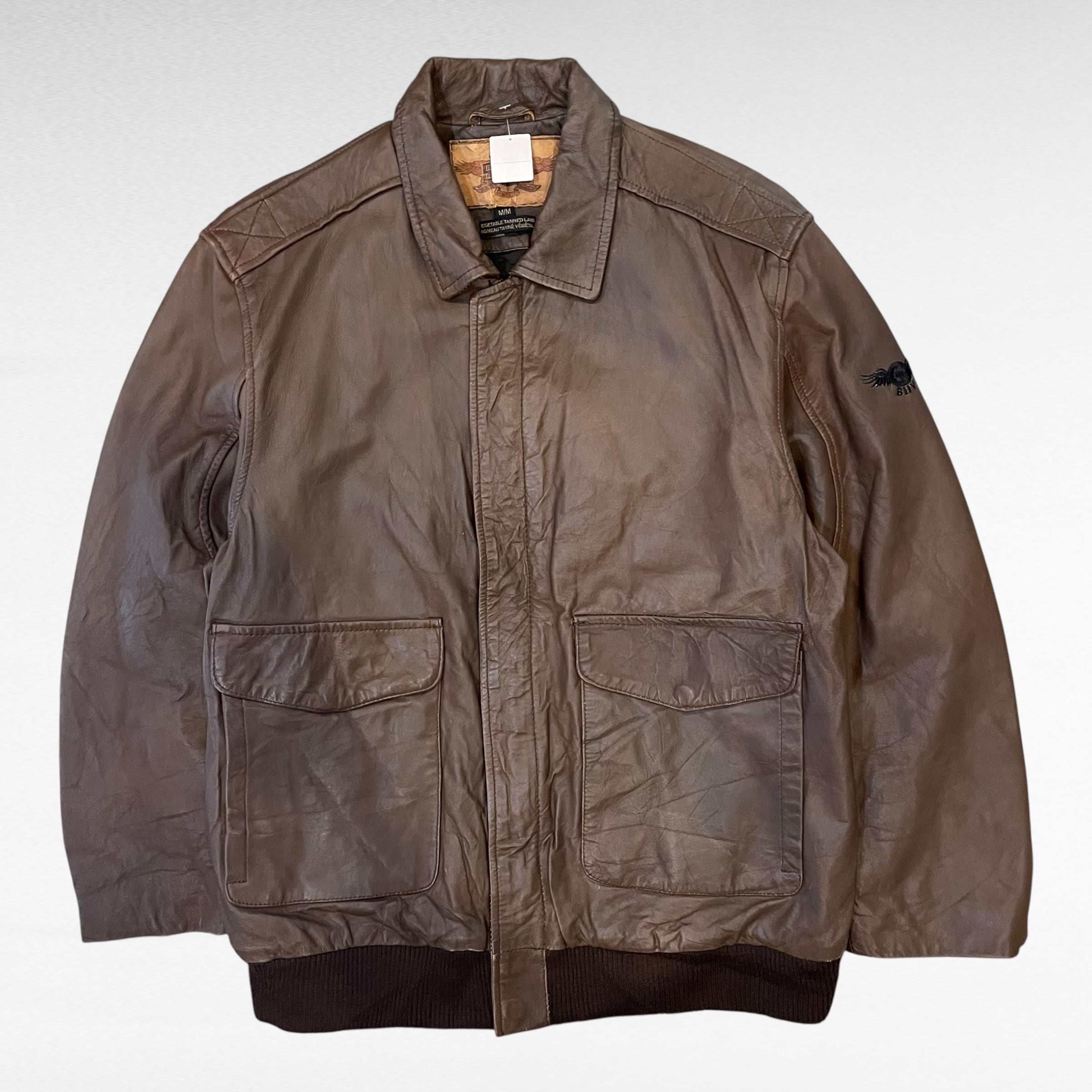 90s スエードレザー ボンバージャケット 短丈 ボックス