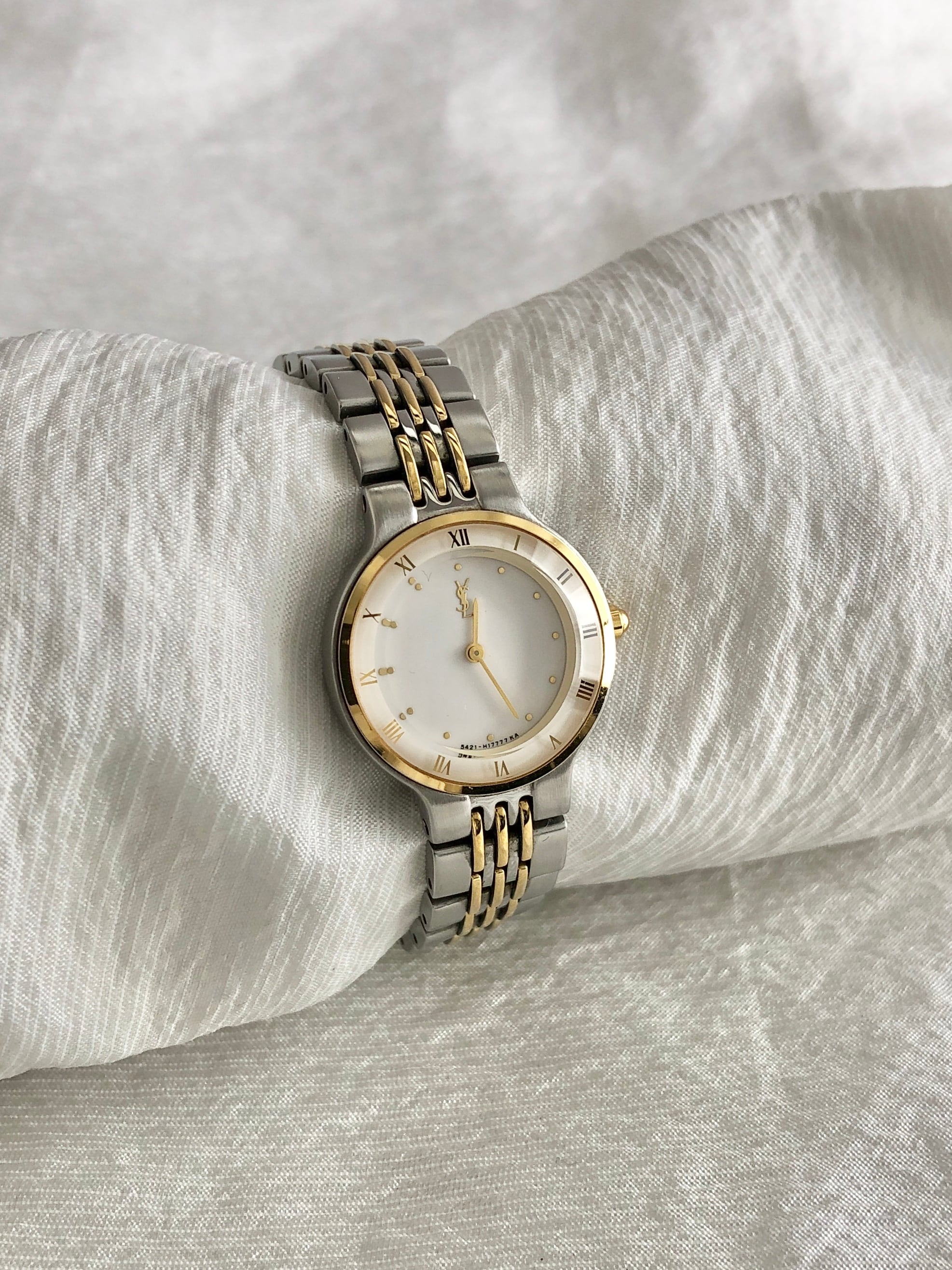 Yves Saint Laurent イヴ・サンローラン 腕時計 シルバー ゴールド YSL ステンレススチール vintage ヴィンテージ オールド dxnipd